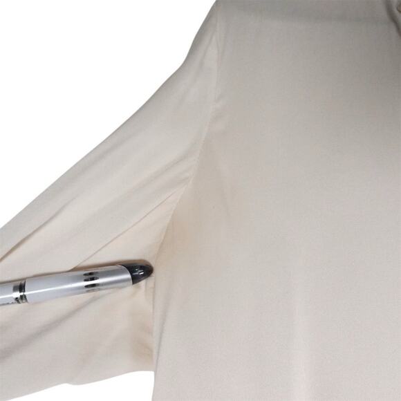 GUC Quince Women's XS Ivory Silk Blend Notch Collar Blouse Long Sleeve 3134-22 - Picture 10 of 12